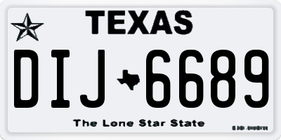 TX license plate DIJ6689
