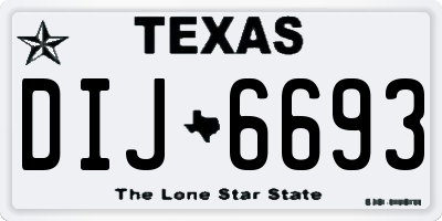 TX license plate DIJ6693