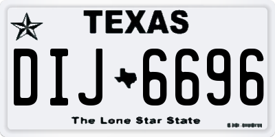 TX license plate DIJ6696