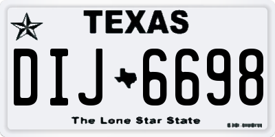 TX license plate DIJ6698
