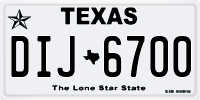 TX license plate DIJ6700