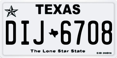 TX license plate DIJ6708