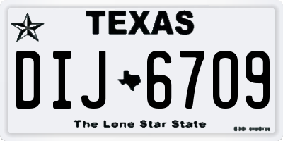 TX license plate DIJ6709