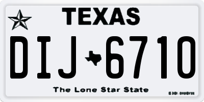 TX license plate DIJ6710