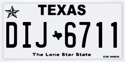 TX license plate DIJ6711