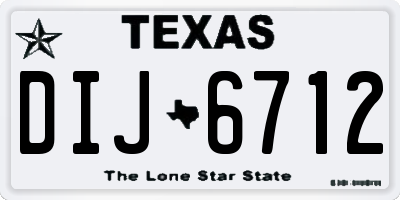 TX license plate DIJ6712