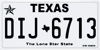 TX license plate DIJ6713