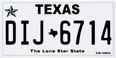 TX license plate DIJ6714