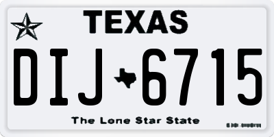 TX license plate DIJ6715