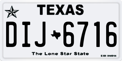 TX license plate DIJ6716