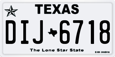 TX license plate DIJ6718