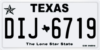 TX license plate DIJ6719