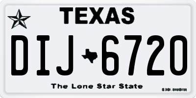 TX license plate DIJ6720