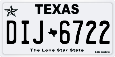 TX license plate DIJ6722