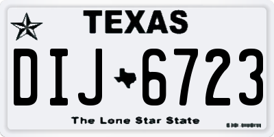TX license plate DIJ6723