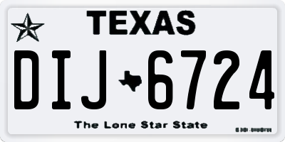 TX license plate DIJ6724