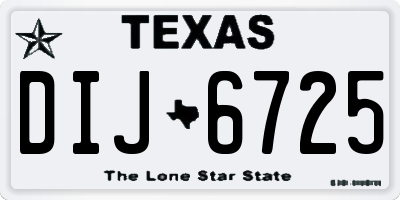 TX license plate DIJ6725
