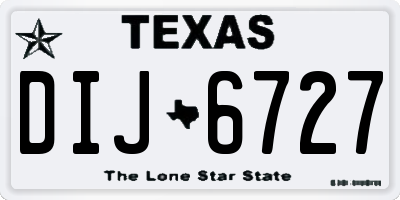 TX license plate DIJ6727
