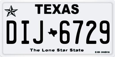 TX license plate DIJ6729