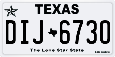 TX license plate DIJ6730
