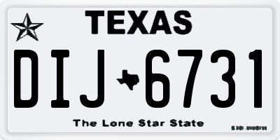 TX license plate DIJ6731