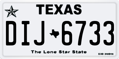 TX license plate DIJ6733