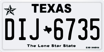 TX license plate DIJ6735