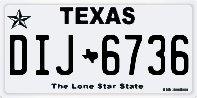 TX license plate DIJ6736