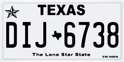 TX license plate DIJ6738