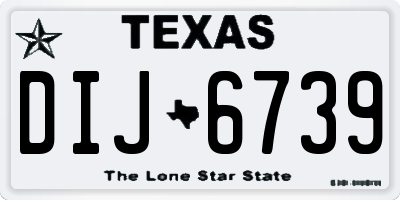 TX license plate DIJ6739