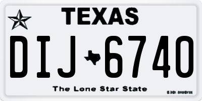 TX license plate DIJ6740