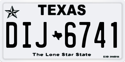 TX license plate DIJ6741