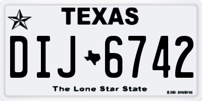 TX license plate DIJ6742