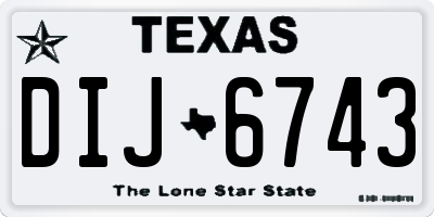 TX license plate DIJ6743