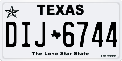 TX license plate DIJ6744
