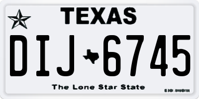 TX license plate DIJ6745