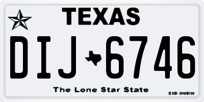 TX license plate DIJ6746