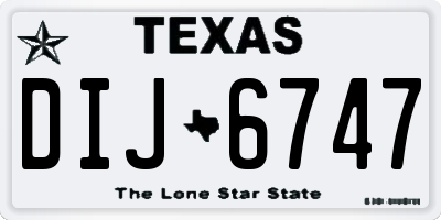 TX license plate DIJ6747