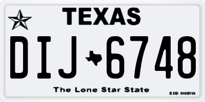 TX license plate DIJ6748