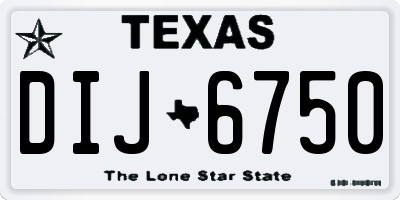 TX license plate DIJ6750