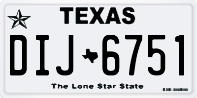 TX license plate DIJ6751
