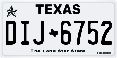 TX license plate DIJ6752
