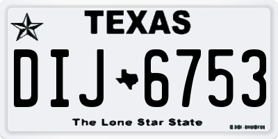 TX license plate DIJ6753