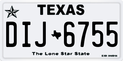 TX license plate DIJ6755