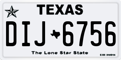 TX license plate DIJ6756