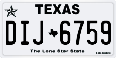 TX license plate DIJ6759