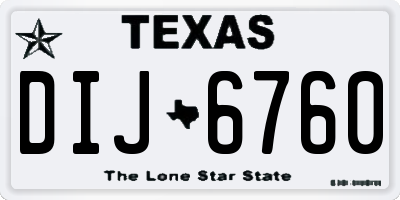 TX license plate DIJ6760
