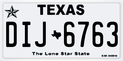 TX license plate DIJ6763