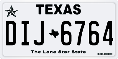 TX license plate DIJ6764