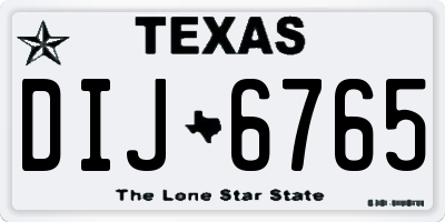 TX license plate DIJ6765